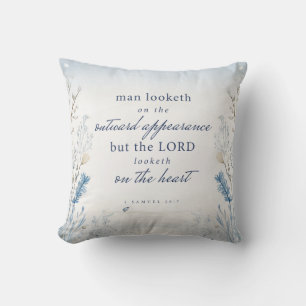Bible Verse 1 Samuel 16:7 Watercolour Throw Pillow
