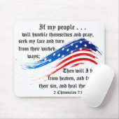 Bible Verse 2 Chronicles 7:14, USA Flag Mousepad (With Mouse)