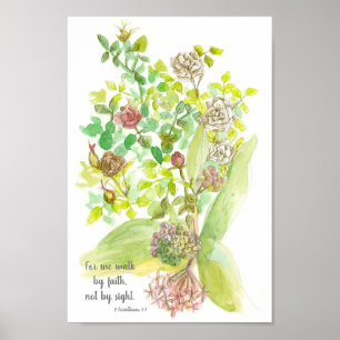 Bible Verse 2 Corinthians 5 Roses Milkweed Poster