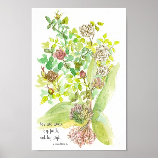 Bible Verse 2 Corinthians 5 Roses Milkweed Poster (Front)