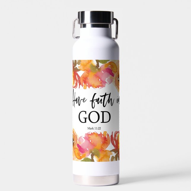Bible Verse About Faith scripture  Water Bottle (Front)