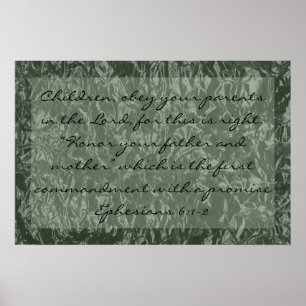 bible verse about family Ephesians 6:1-2 Poster