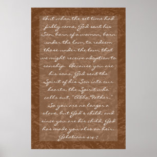 bible verse about family Galatians 4:4-7 Poster
