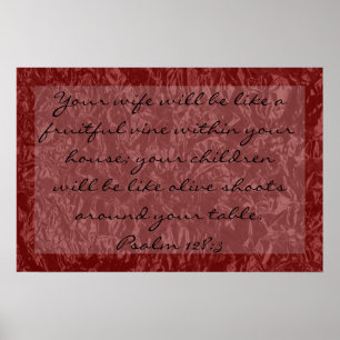 bible verse about family Psalm 128:3 Poster