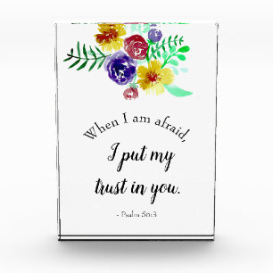 Bible Verse about Fear Watercolor Flowers Quote Photo Block