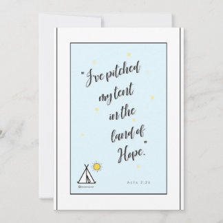 Bible verse about hope blue background thank you card