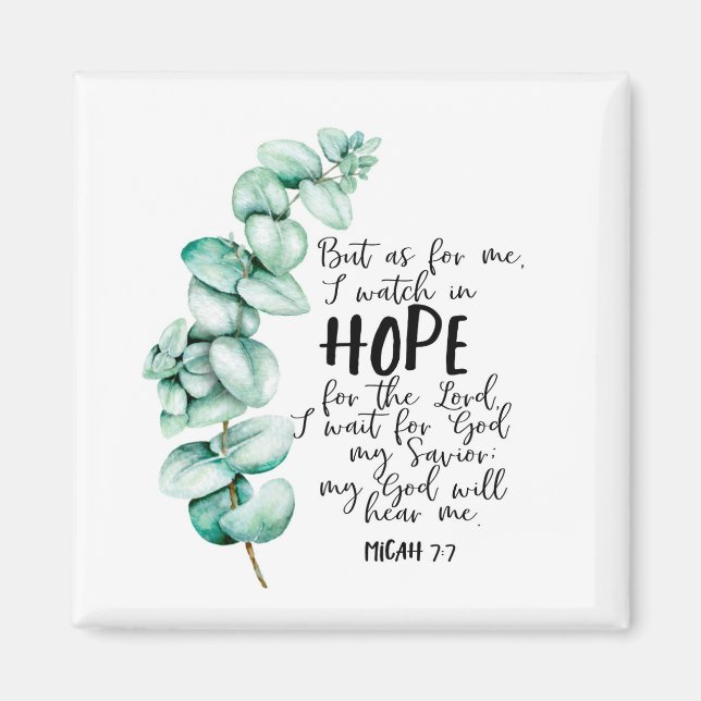 Bible Verse about Hope Eucalyptus Magnet (Front)