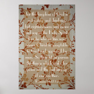 bible verse about peace Roman 14:17-19 Poster