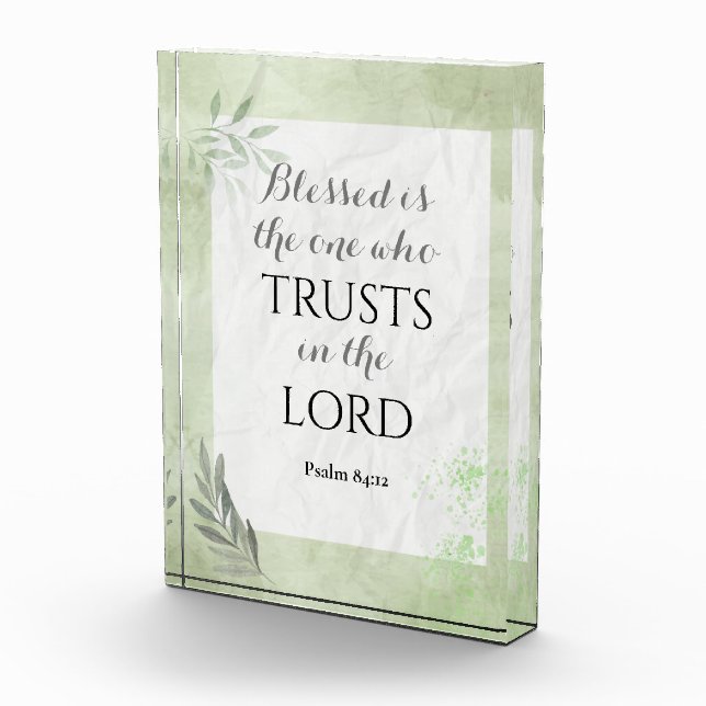 Bible Verse Acrylic Block - Psalm 84:12 (Right)