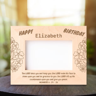 Bible Verse and Floral Bouquet For Birthday Etched Frames