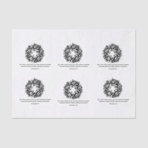 Bible verse and wreath tissue paper