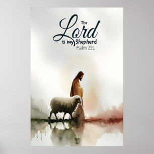 Bible Verse Art Print, Psalm 231 Christian Poster