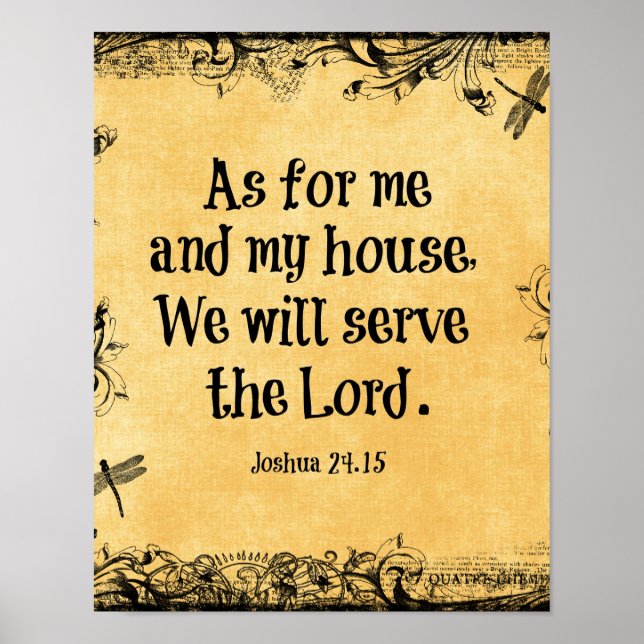 Bible Verse: As for me and my house, Poster (Front)