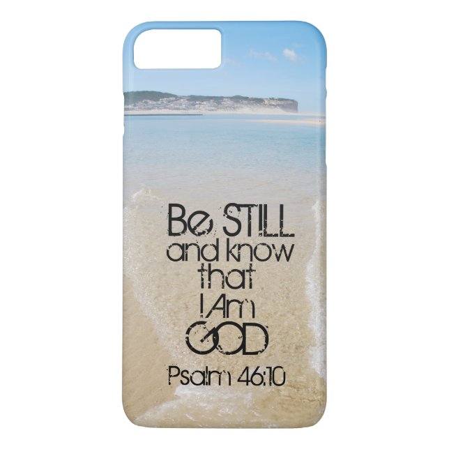 Bible Verse Be Still and Know I Am God, Ocean Case-Mate iPhone Case (Back)