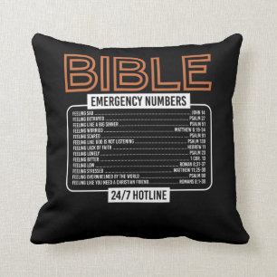 Bible Verse Bible Emergency Numbers God Cushion
