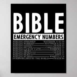 Bible Verse  Bible Emergency Numbers God Poster
