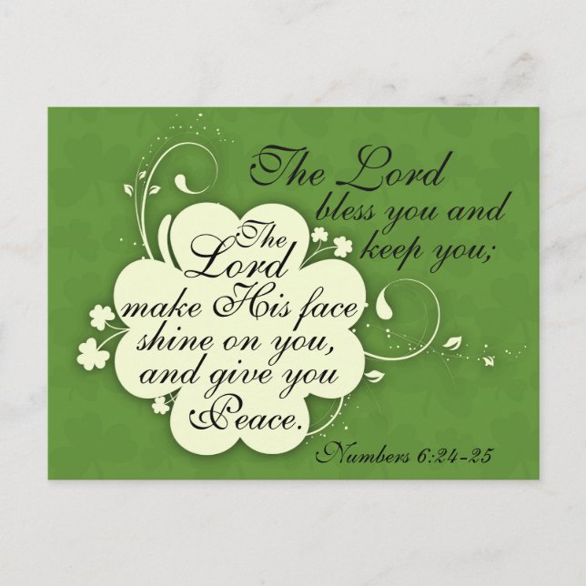 Bible Verse Blessing Irish Design Custom Postcard (Front)