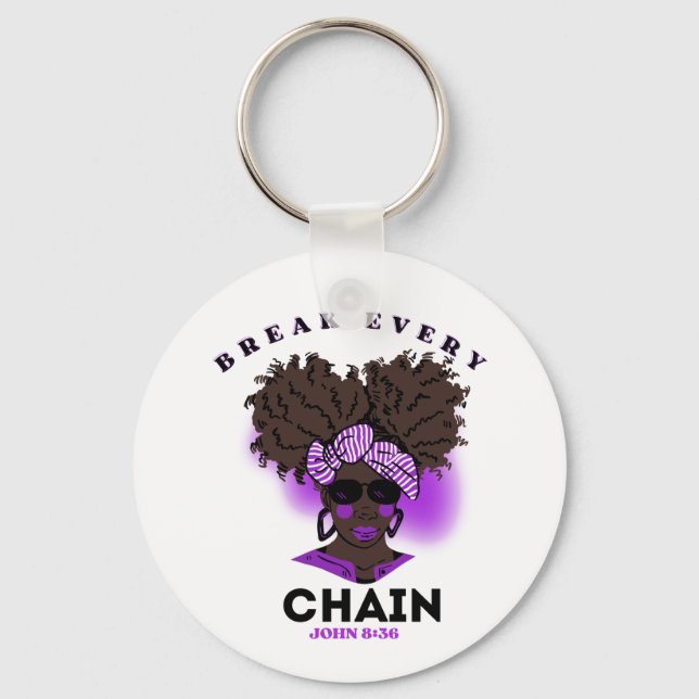 Bible Verse Button Keychain For Black Women (Front)