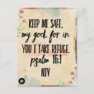 Bible Verse Card - Inspiration from Psalm 16:1
