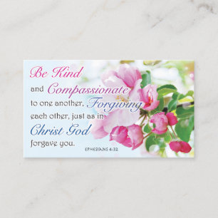 Bible Verse Cards, Religious Motivational, Be Kind Calling Card