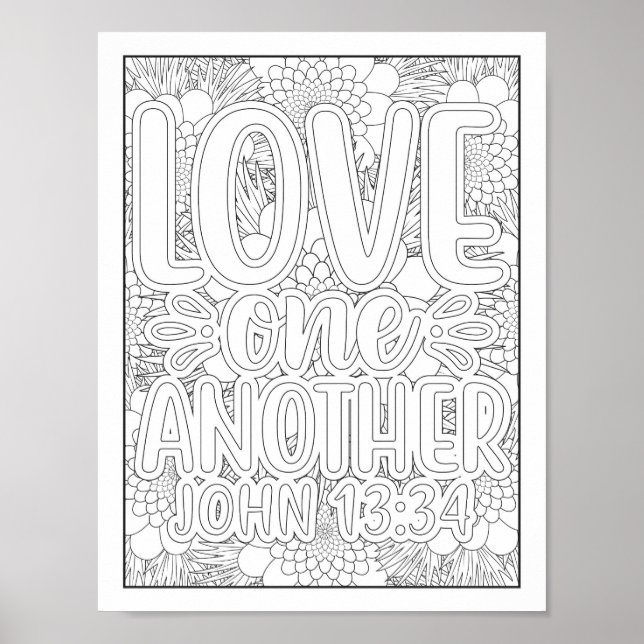 Bible Verse/Christian Adult Colouring Poster (Front)