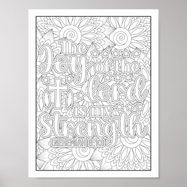 Bible Verse/Christian Adult Colouring Poster (Front)