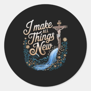 Bible Verse Christian Faith Christianity Church Je Classic Round Sticker