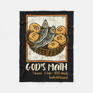 Bible Verse Christian Jesus Fishes &amp; Loaves Go Fleece Blanket