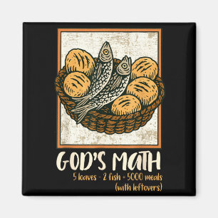 Bible Verse Christian Jesus Fishes & Loaves Go Magnet
