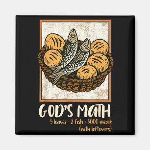 Bible Verse Christian Jesus Fishes & Loaves Go Magnet
