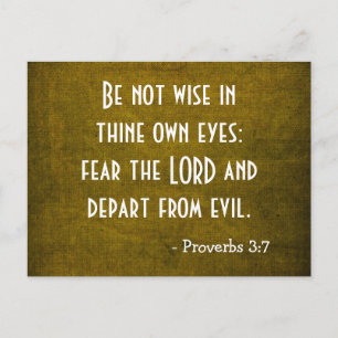 Bible Verse - Christian - Proverbs 3:7 Postcard