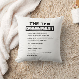 Bible Verse Christian Religious Ten Commandments Cushion