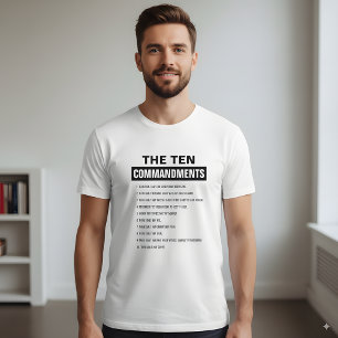 Bible Verse Christian Religious Ten Commandments T-Shirt