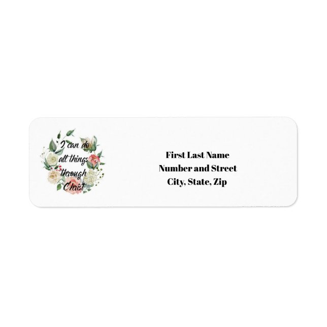 Bible Verse Christian Return Address Labels (Front)