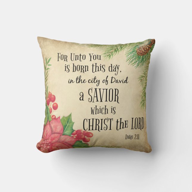 Bible Verse Christmas Cushion (Front)