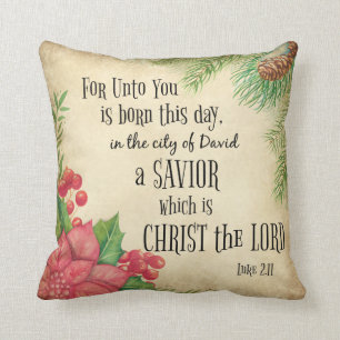Bible Verse Christmas Cushion