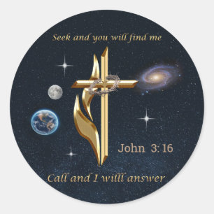 Bible verse classic round sticker