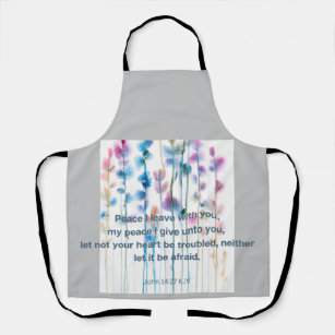 Bible verse comfort bright flowers water-colour apron
