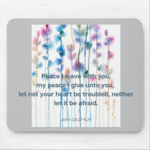 Bible verse comfort bright water-coloured flowers  mouse pad