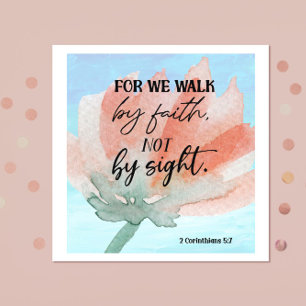 Bible verse Corinthians Floral  Square  Napkins
