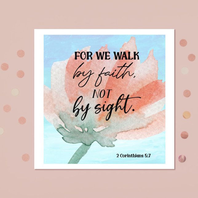 Bible verse Corinthians Floral  Square  Napkins (Creator Uploaded)