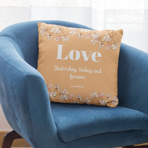 Bible verse Cream Caramel Floral  Cushion