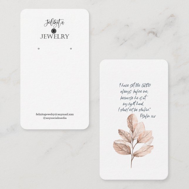 Bible Verse Earring Display  Business Card (Front/Back)