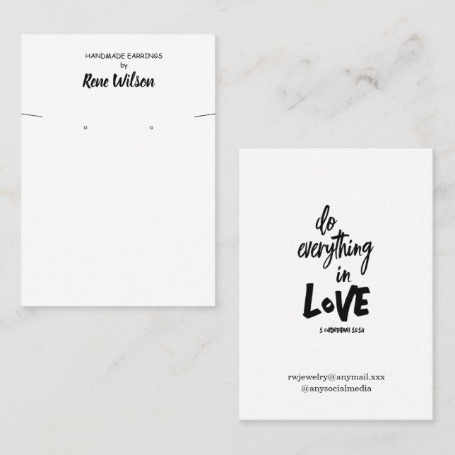 Bible Verse Earring Display  Business Card (Front/Back)