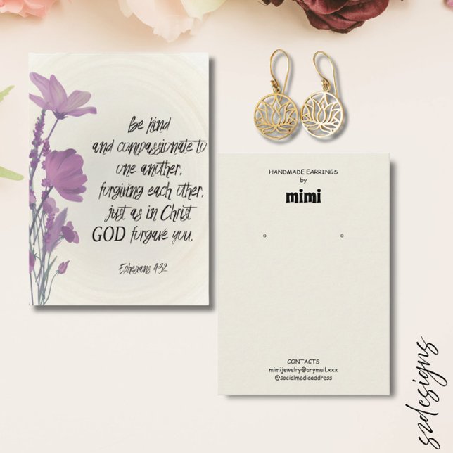 Bible Verse Earring Display  Business Card (Creator Uploaded)