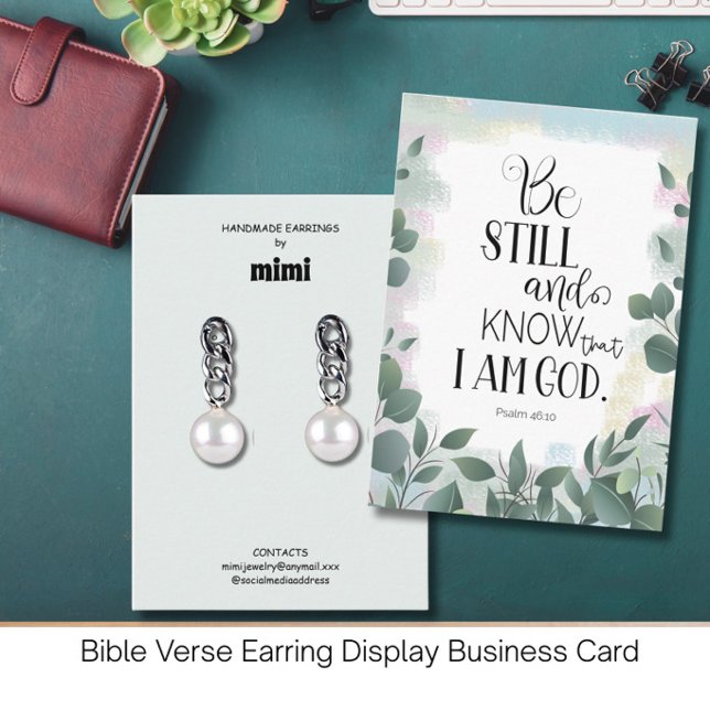 Bible Verse Earring Display  Business Card (Creator Uploaded)