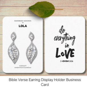 Bible Verse Earring Display Business Card