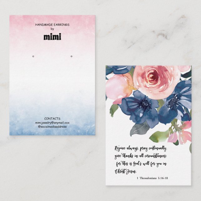 Bible Verse Earring Display  Business Card (Front/Back)