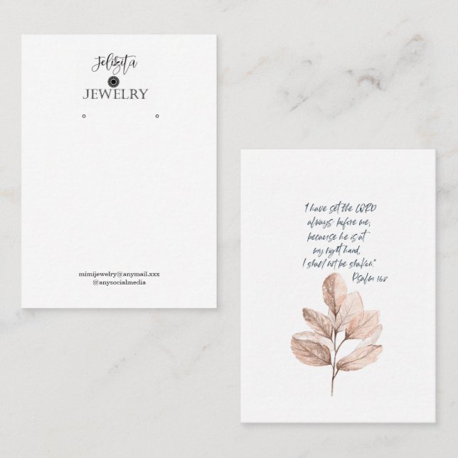 Bible Verse Earring Display  Business Card (Front/Back)
