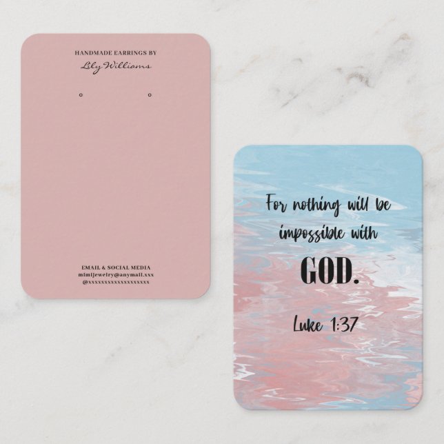 Bible Verse Earring Display Holder Card (Front/Back)